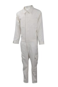 D260 訂購白色連體工作服 來樣訂造連體工作服  網上下單工作制服  制服專門店 連身工人褲  夾乸衣 蛤乸衣 甲乸衣